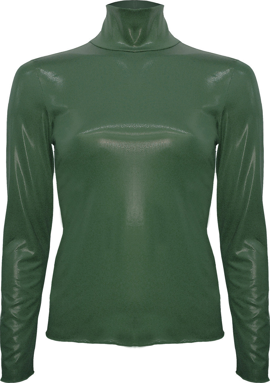 Foiled Mock Neck Long Sleeve Top BCT7631A