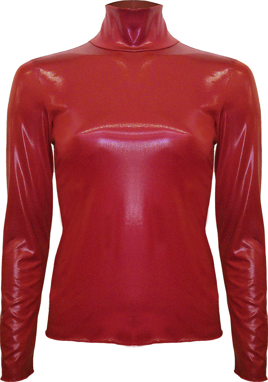 Foiled Mock Neck Long Sleeve Top BCT7631A