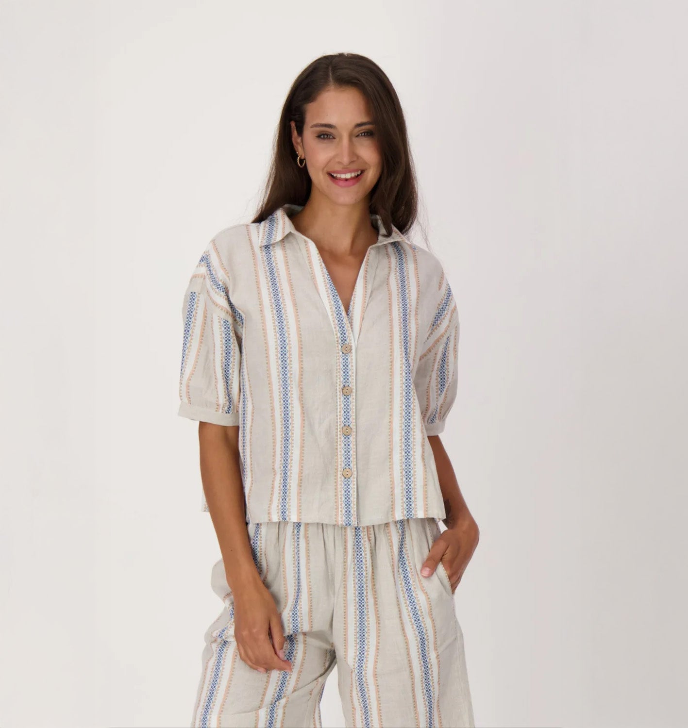 Striped Short Sleeve Top 325755