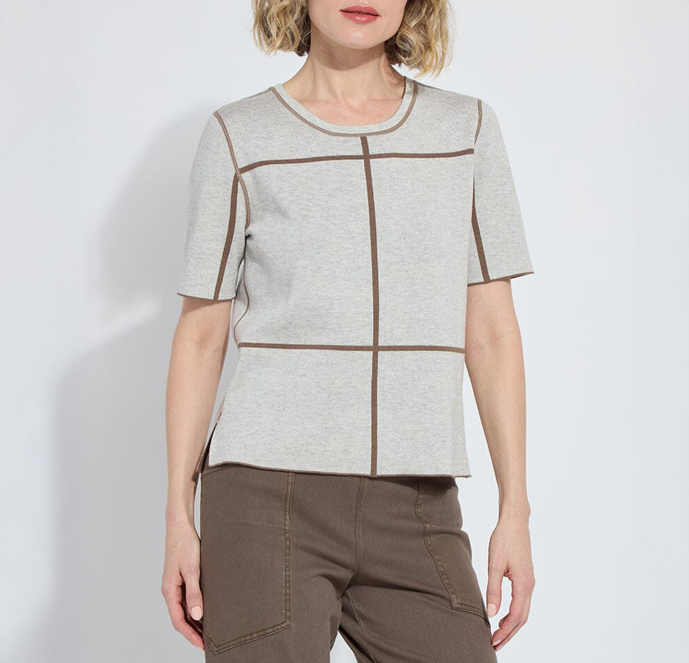odessa reversible knit short slv tee