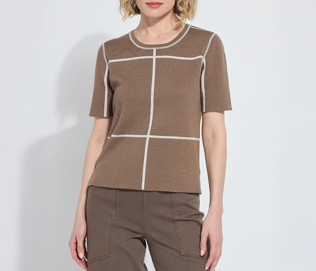 odessa reversible knit short slv tee