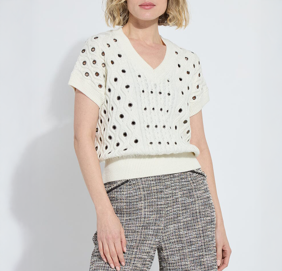 claudie eyelet cable vest