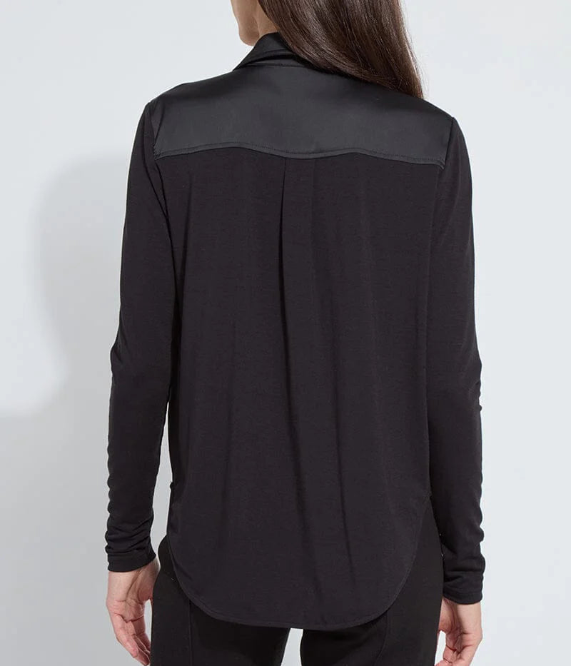 pietra shirt collar mix media top 3672