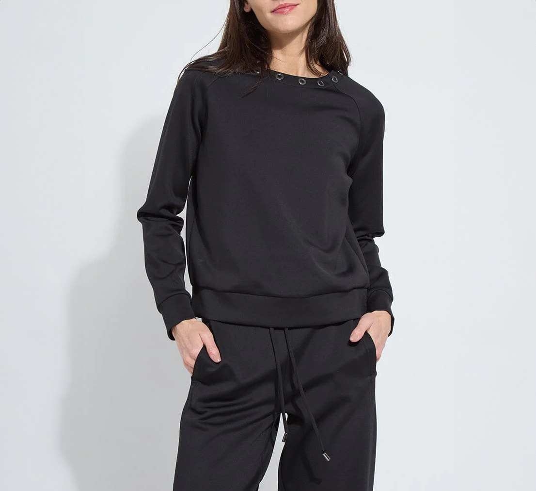 desi grommet detail neoprene pullover 3685