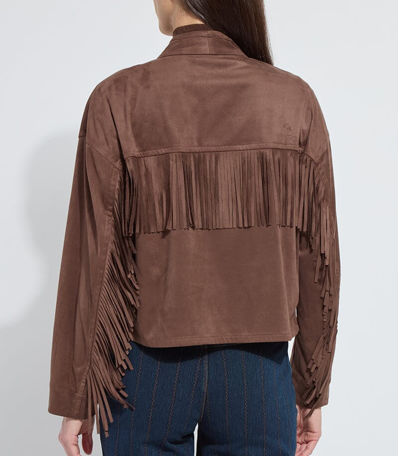 candence fringe vegan suede jacket 3701