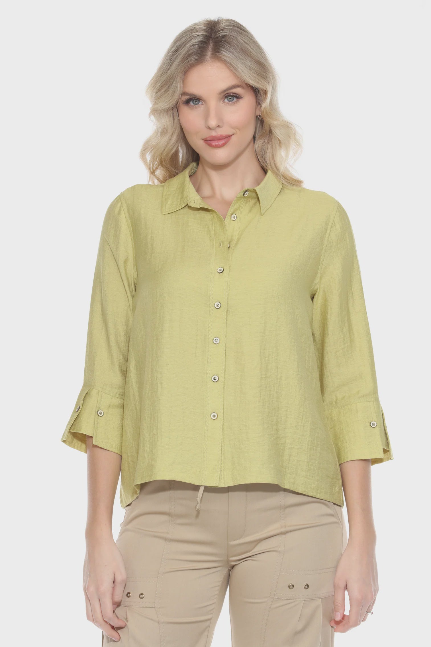 Linen Blend Collared Blouse