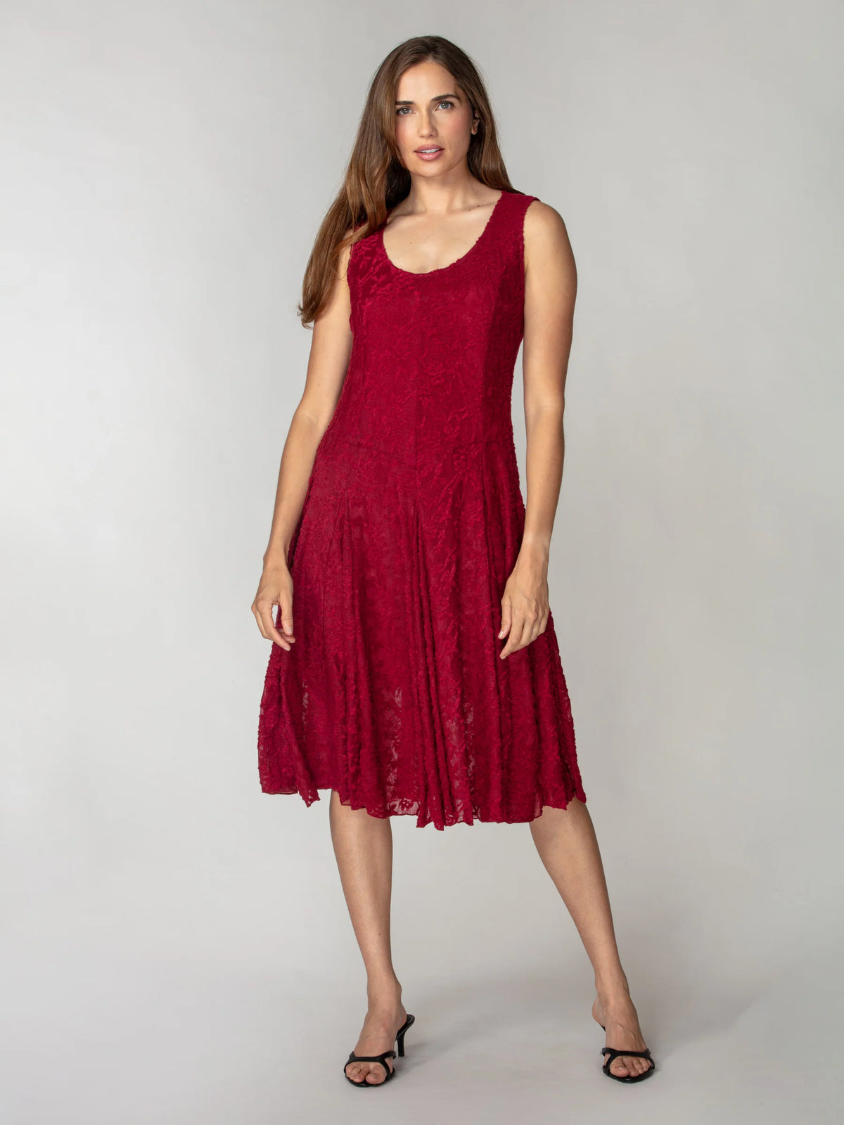 Textured Lace Tie-Hem Dress CWD2675