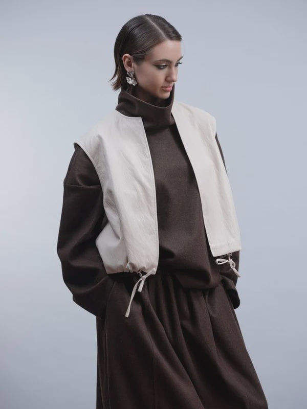 Open-Front High-Neck Vest H2010