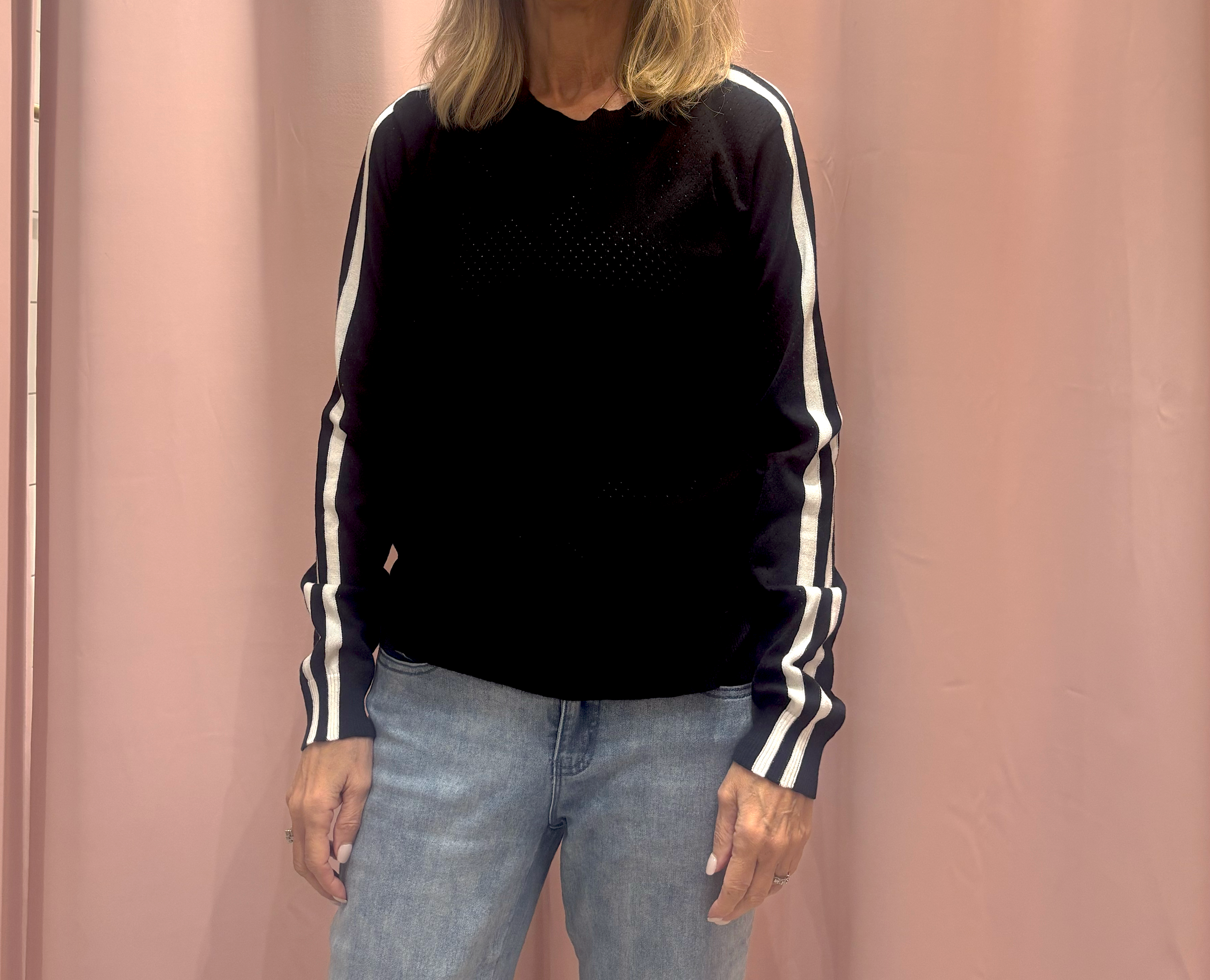 Stripe Sleeve Crew CT588XP