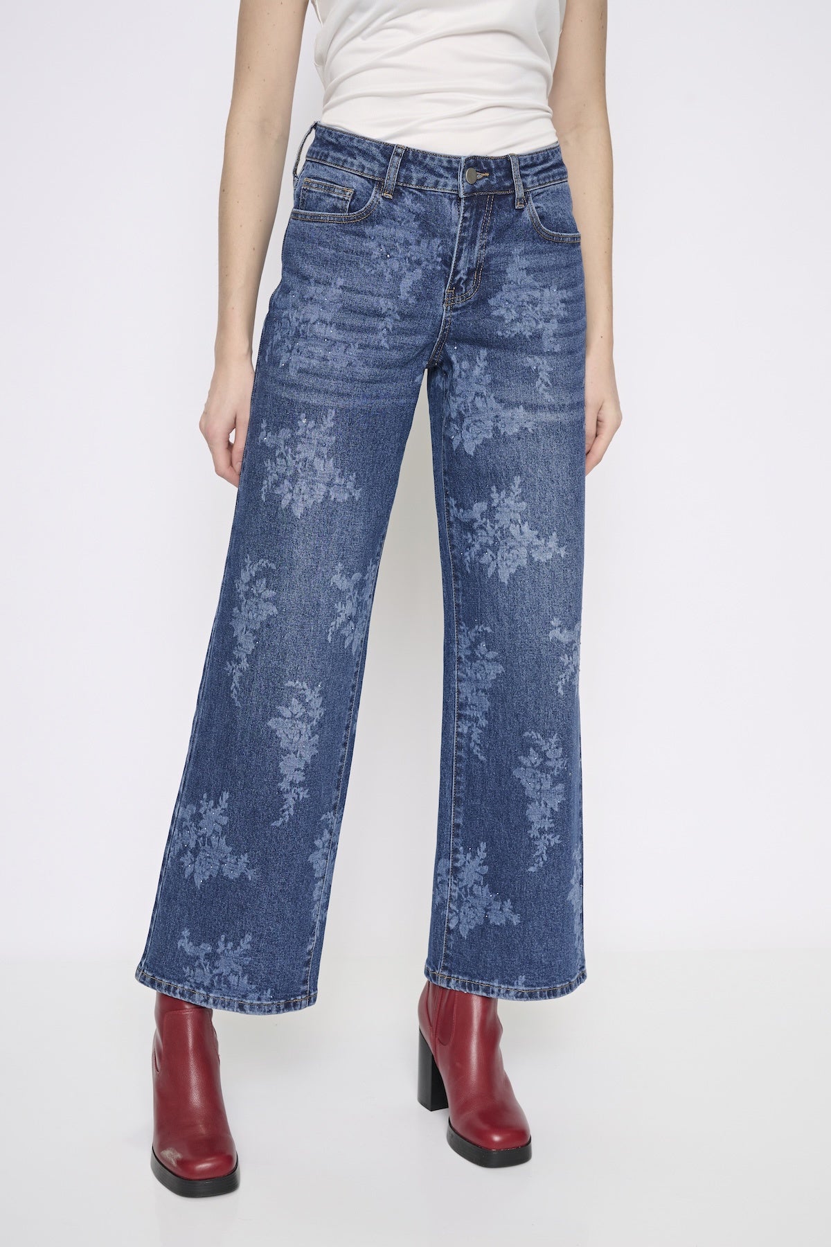 Wide Leg Full-Length Jeans Y6066VP