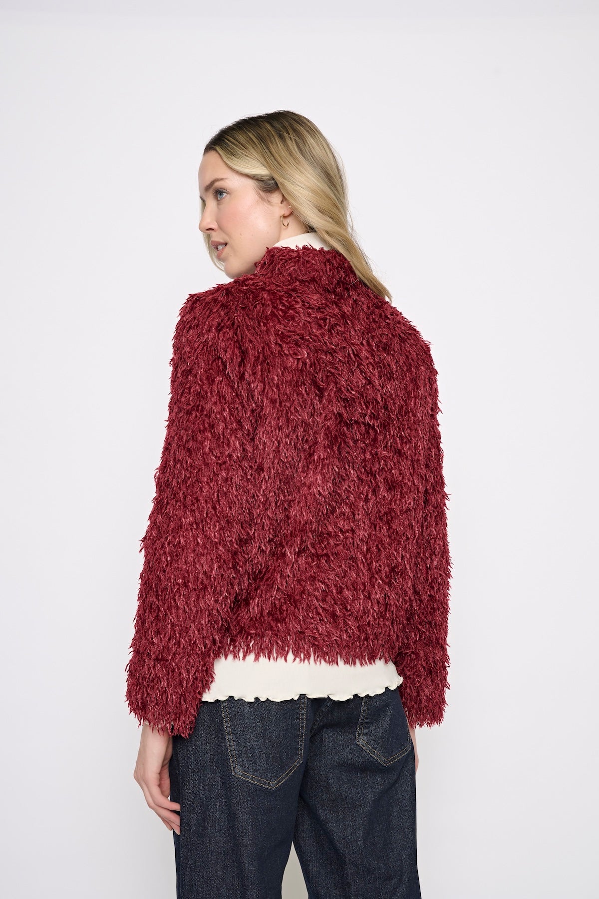 Faux Feather Short Jacket YC464