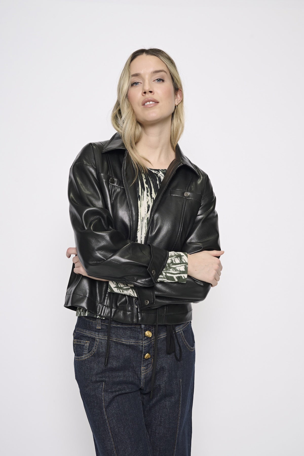 Zip-Front Soft PU Jacket YZ455
