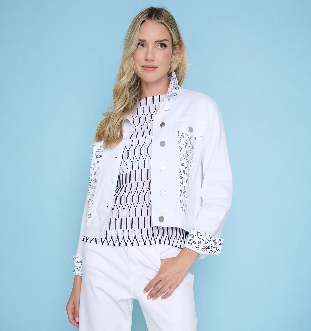Contrast Trim Detail Jacket Z6438HN