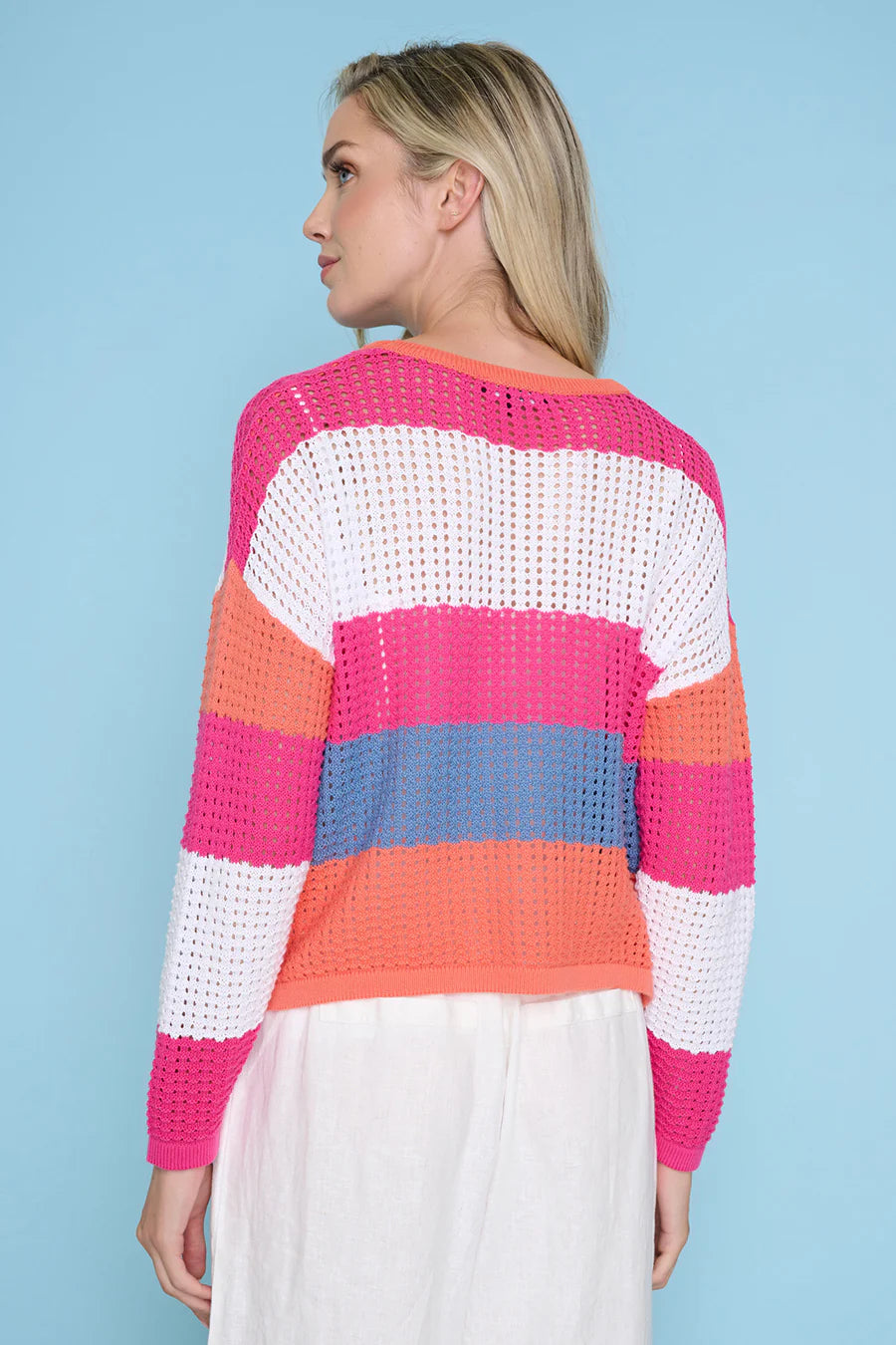 Multi Color Stripe Top ZE161EM