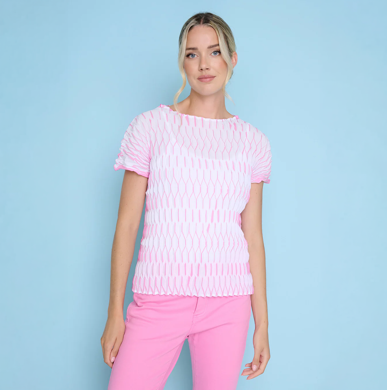 Printed Pleated Top