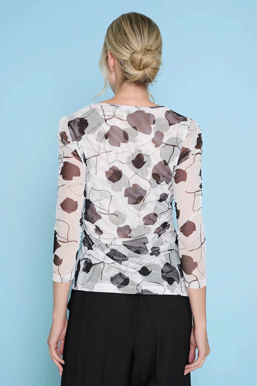 3/4 Sleeve Ruched Top ZN782WM