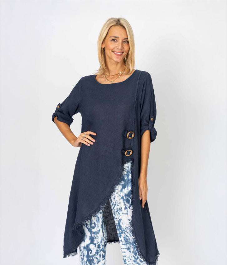 Detailed Top Linen 1271