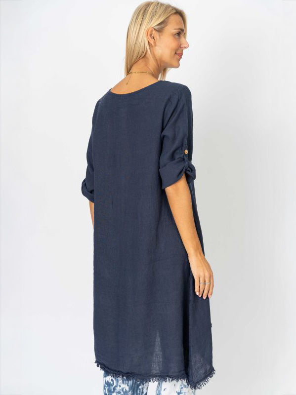 Detailed Top Linen 1271