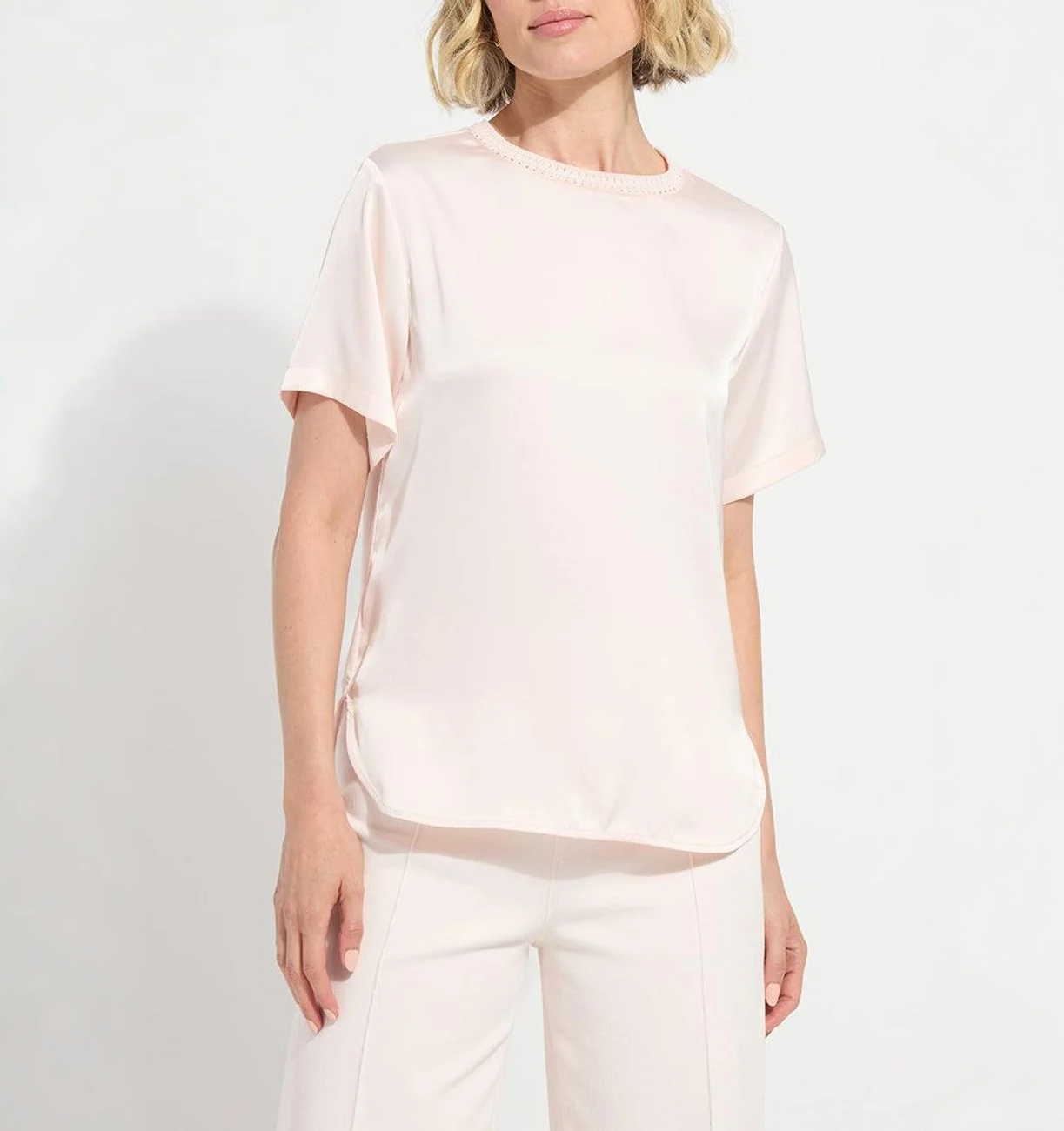 jenika crochet neck band mix media top 3829