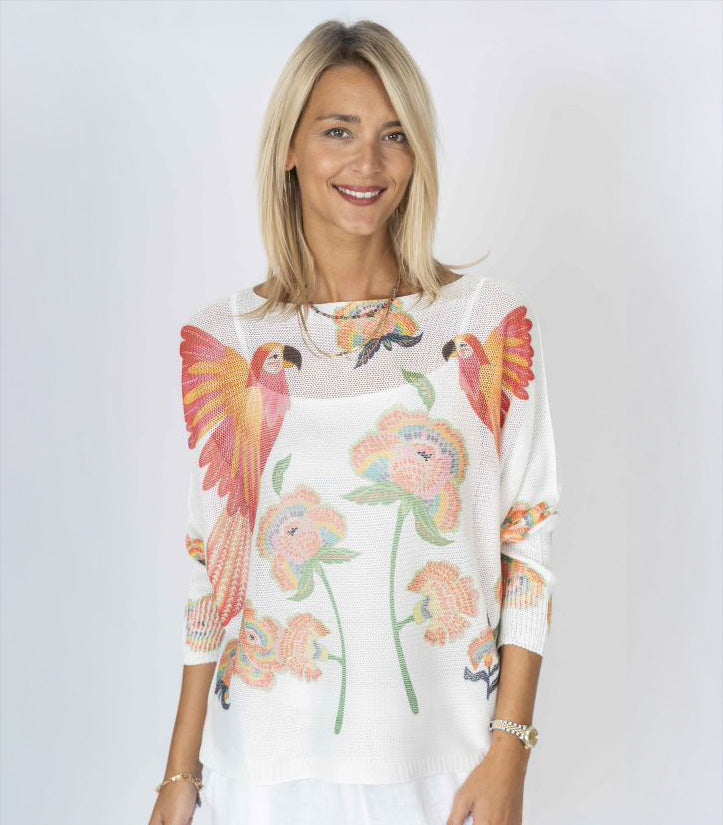 Parrot Bat Wing Sweater 0805
