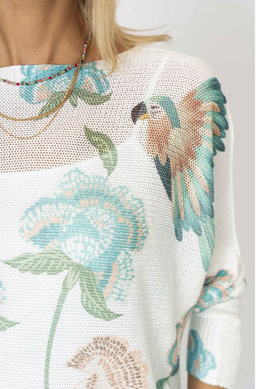 Parrot Bat Wing Sweater 0805