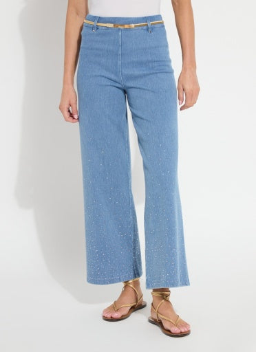 erin crystal embellished wide leg denim 3924