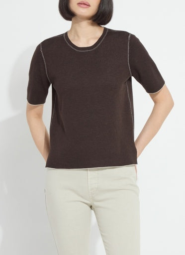 odessa reversible knit short slv tee 3492