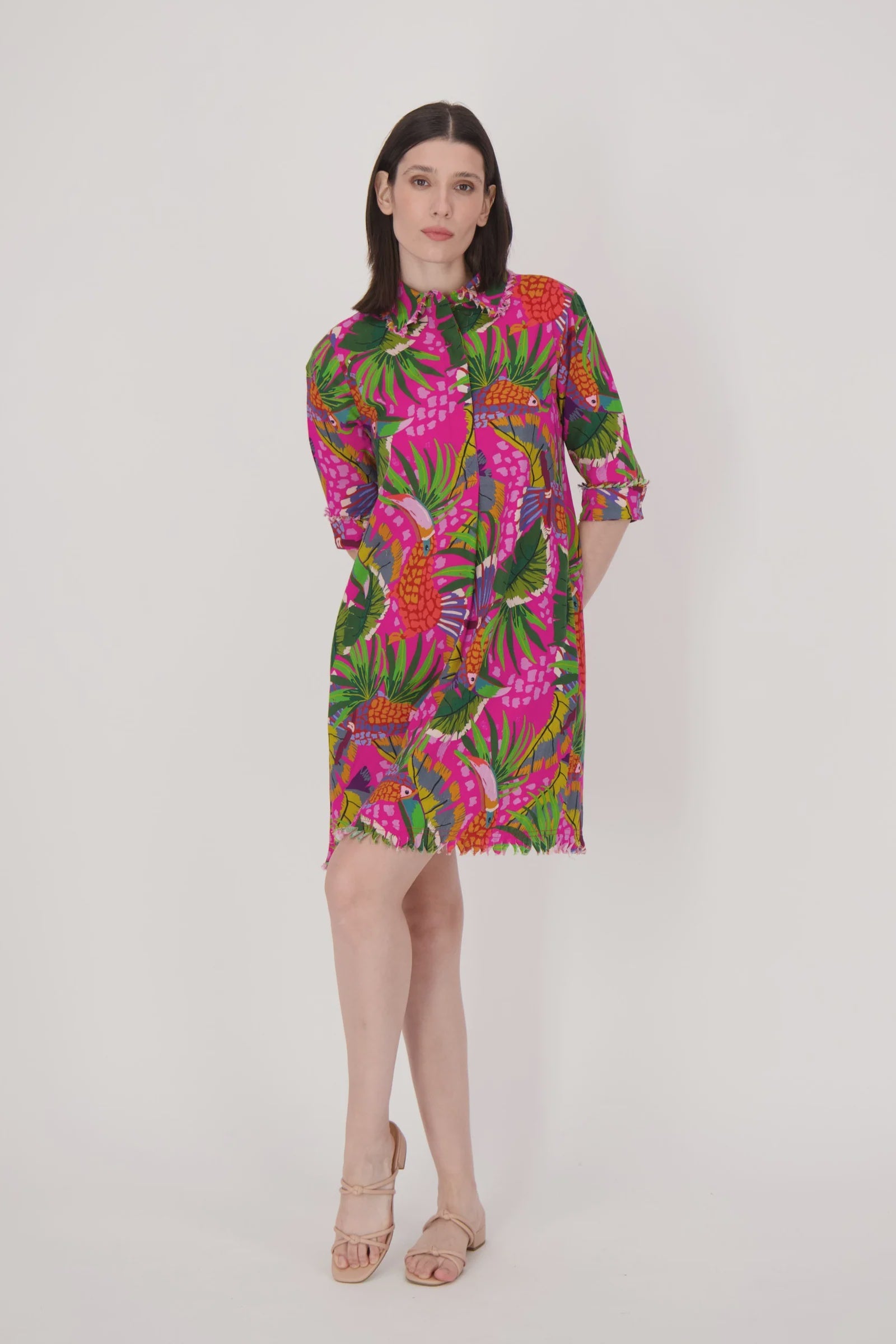 Tropic print Shirt Dress 225242