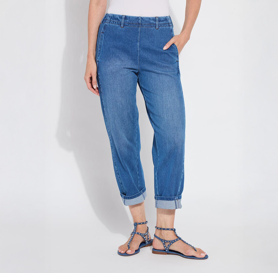 Winslet Cuffed  Barrel Crop Denim 3627