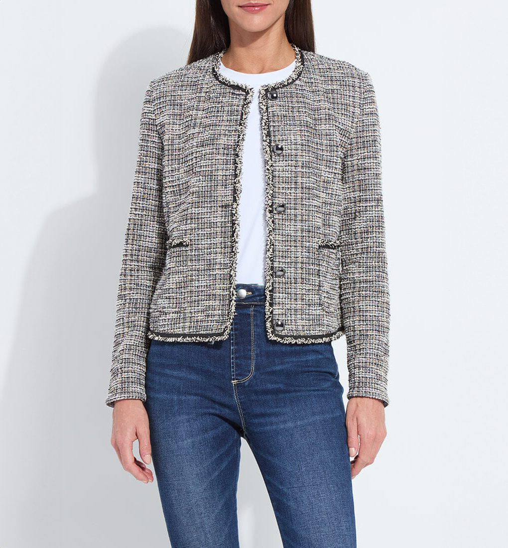 charlotte collarless st tweed jacket 3666
