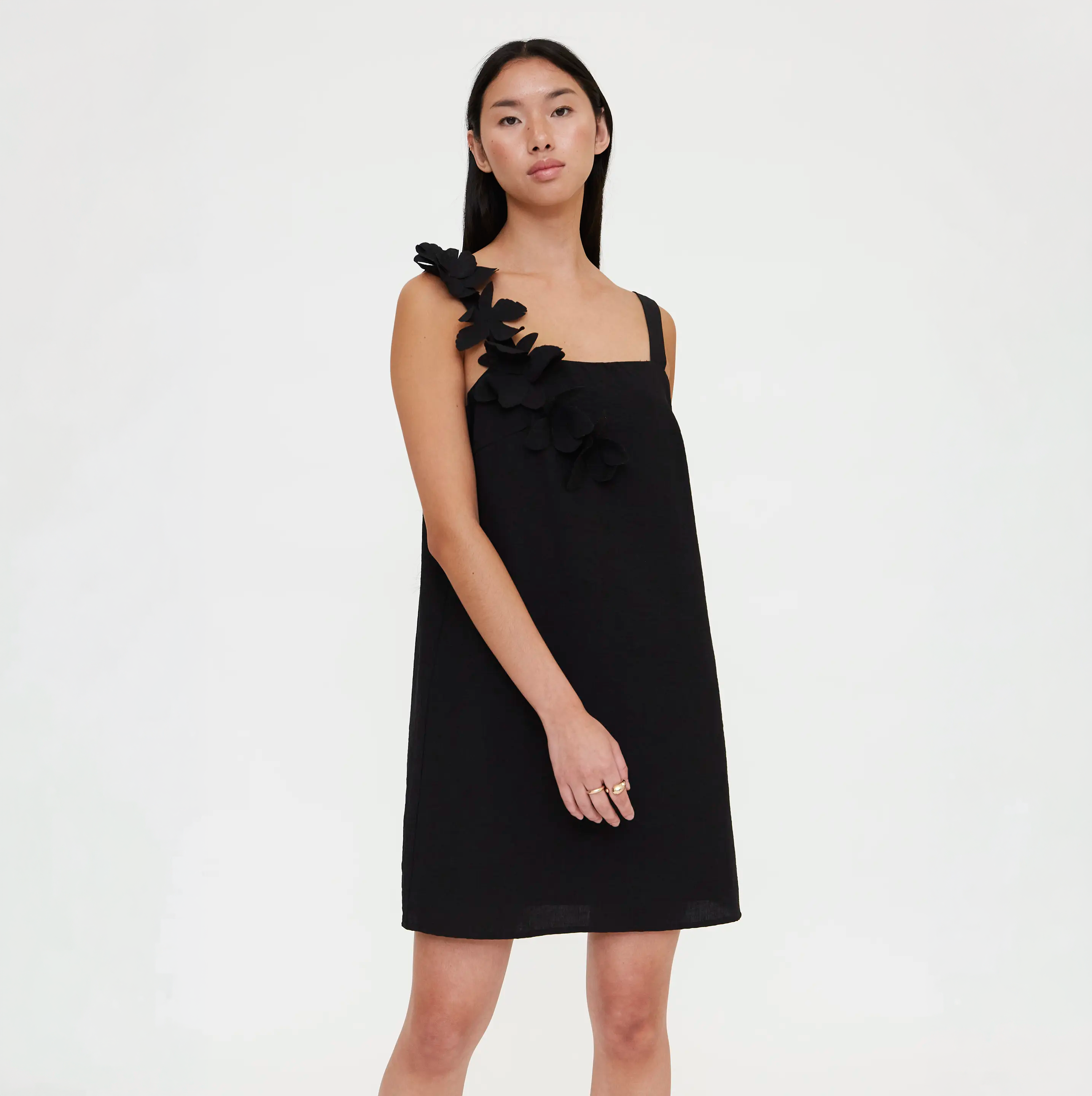 Floral Black Dress 11212