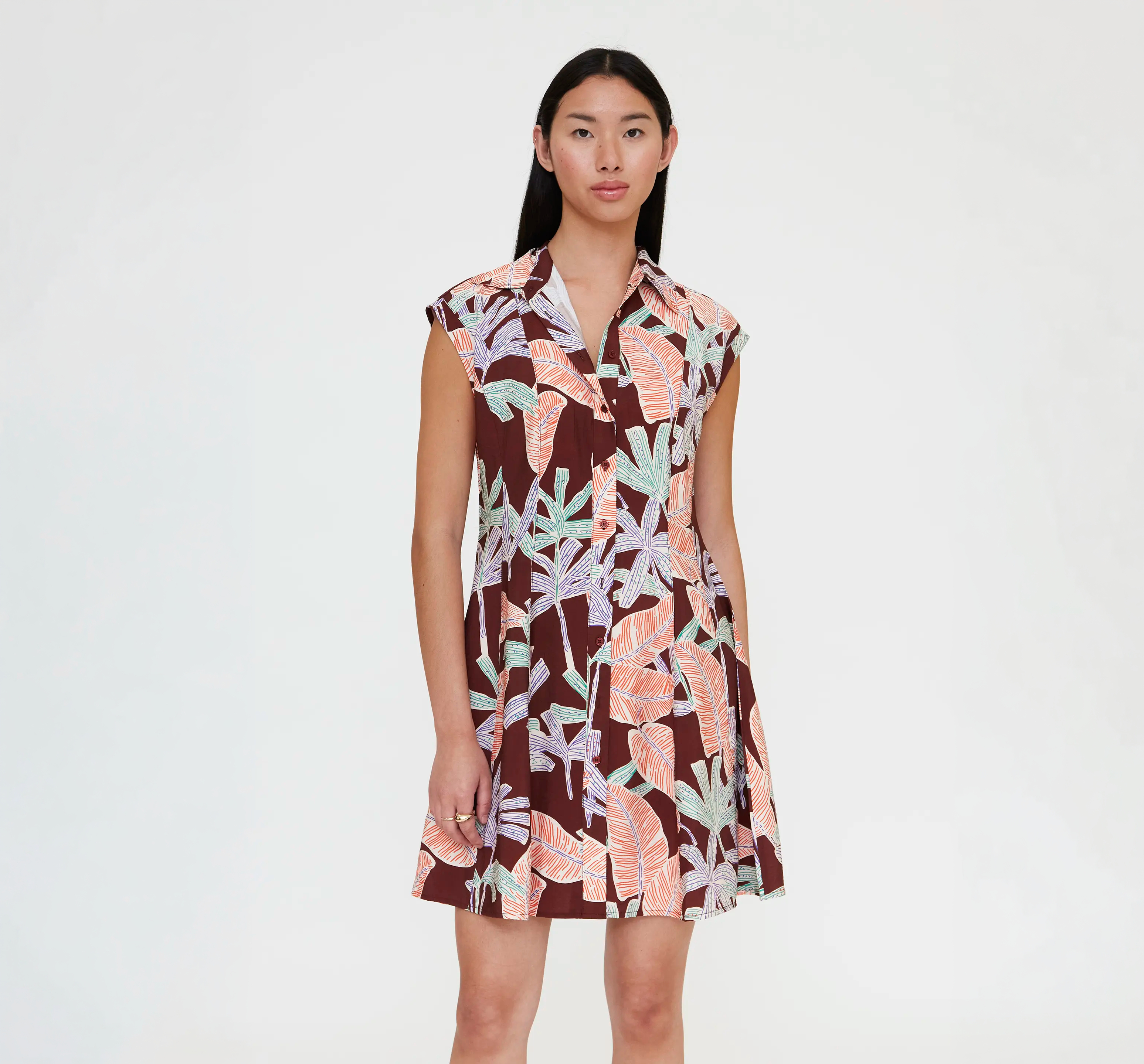 Button Up Print Dress 11245