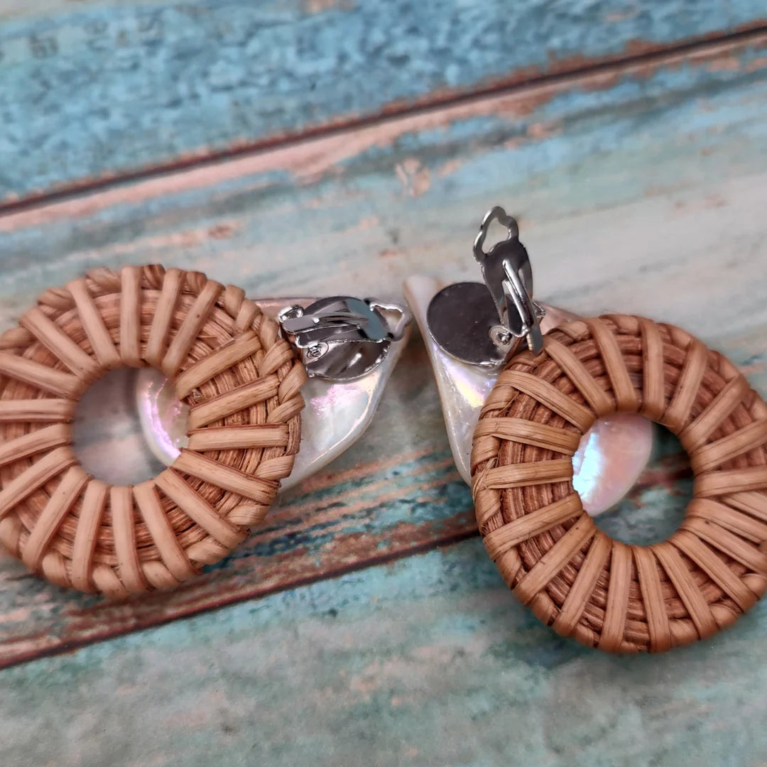 Shell Rattan Earrings