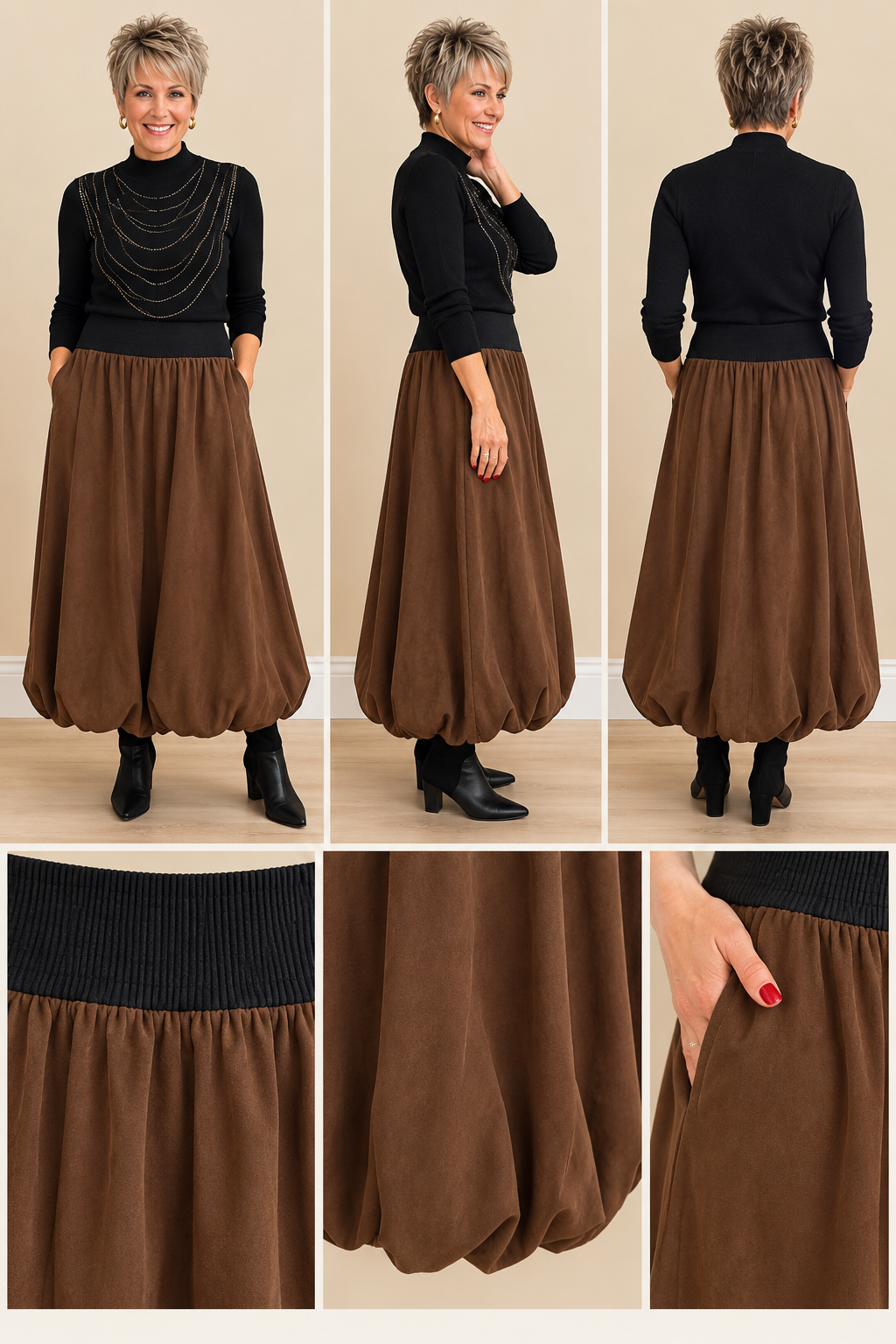 Adjustable Vegan Sueded Skirt 426269
