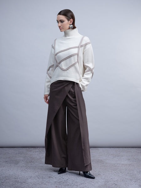 Textured Stitch-Knit Sweater H2032