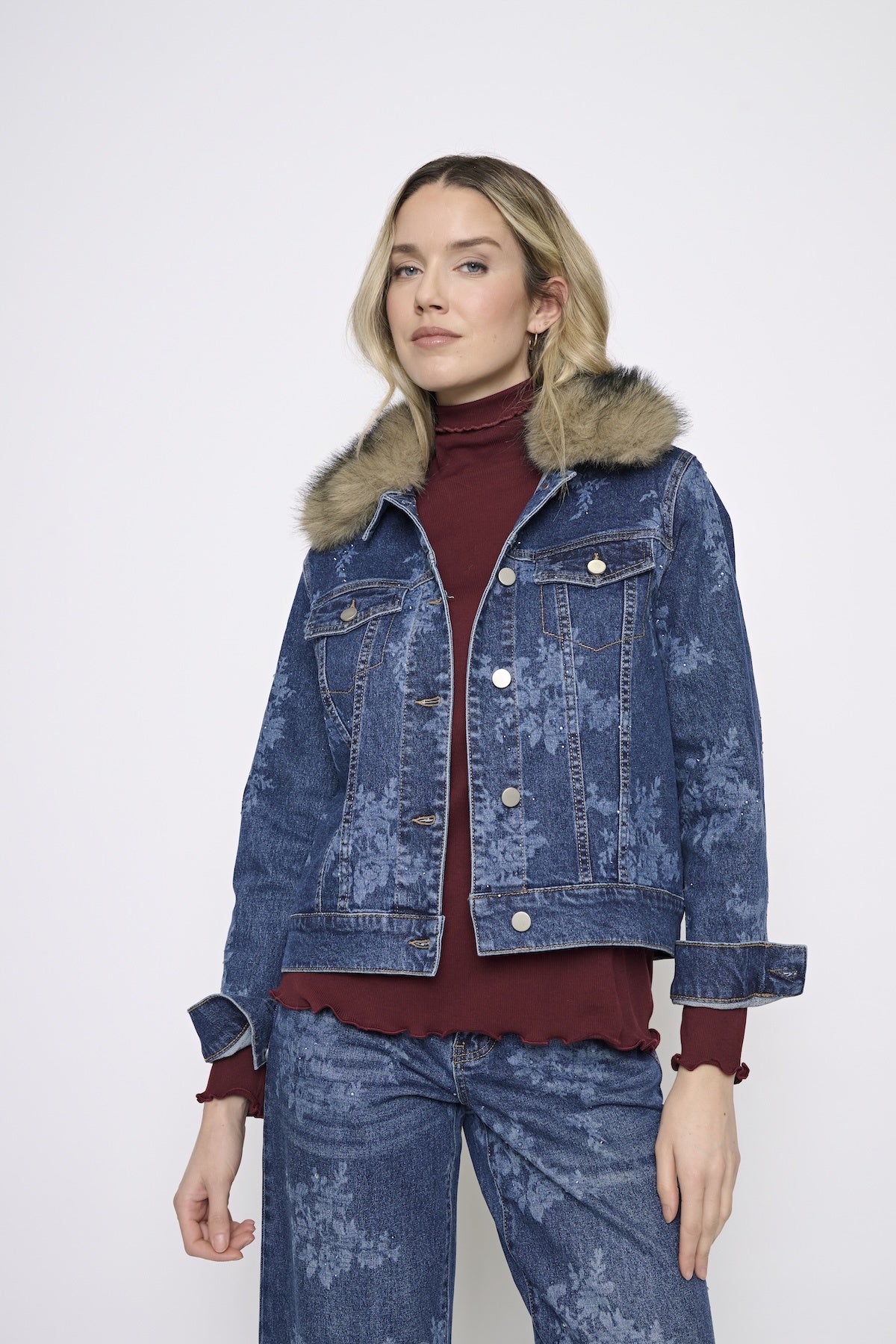 Fur Collar Denim Jacket Y6471VP