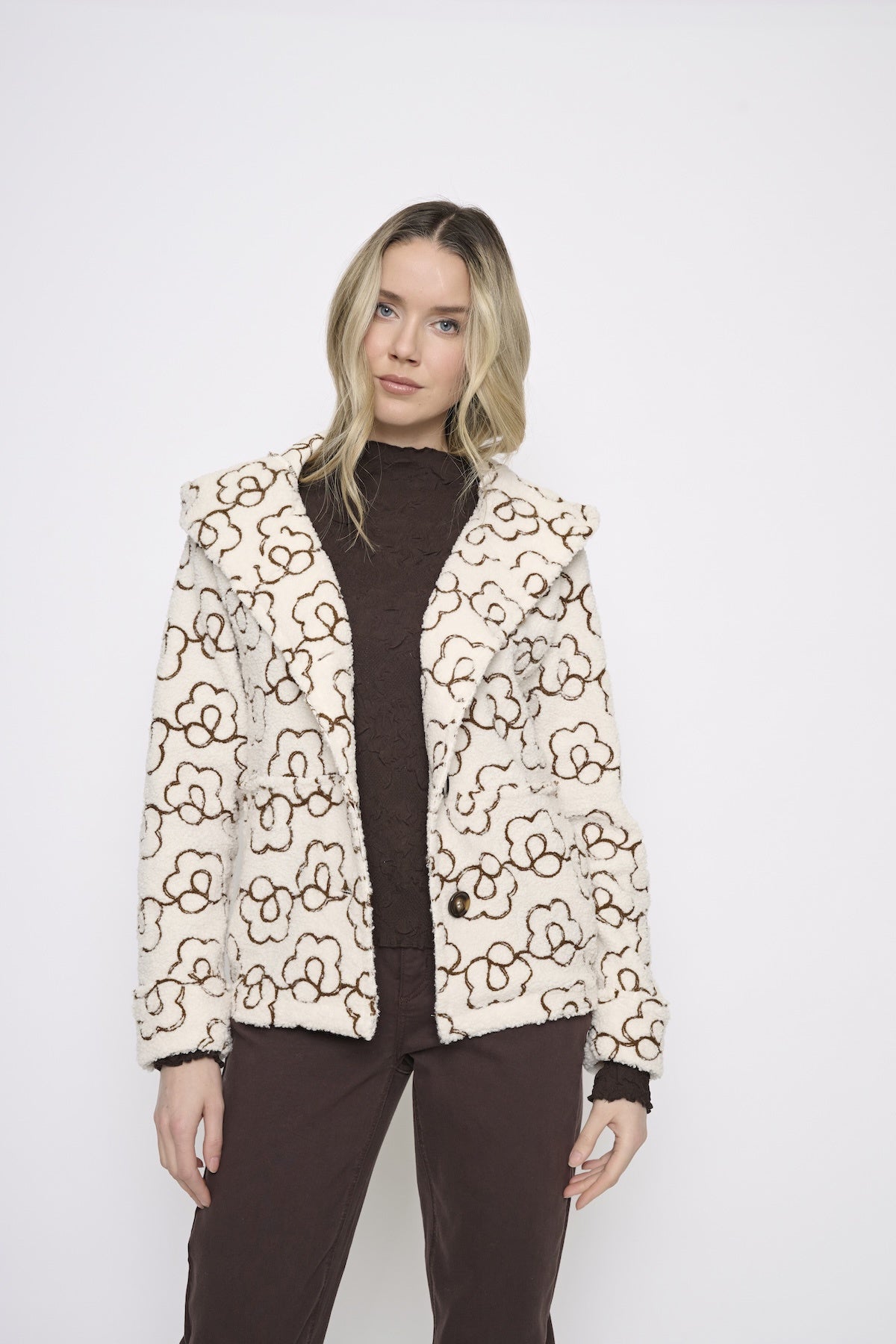 Button-Front Short Hooded Jacket YC460EK