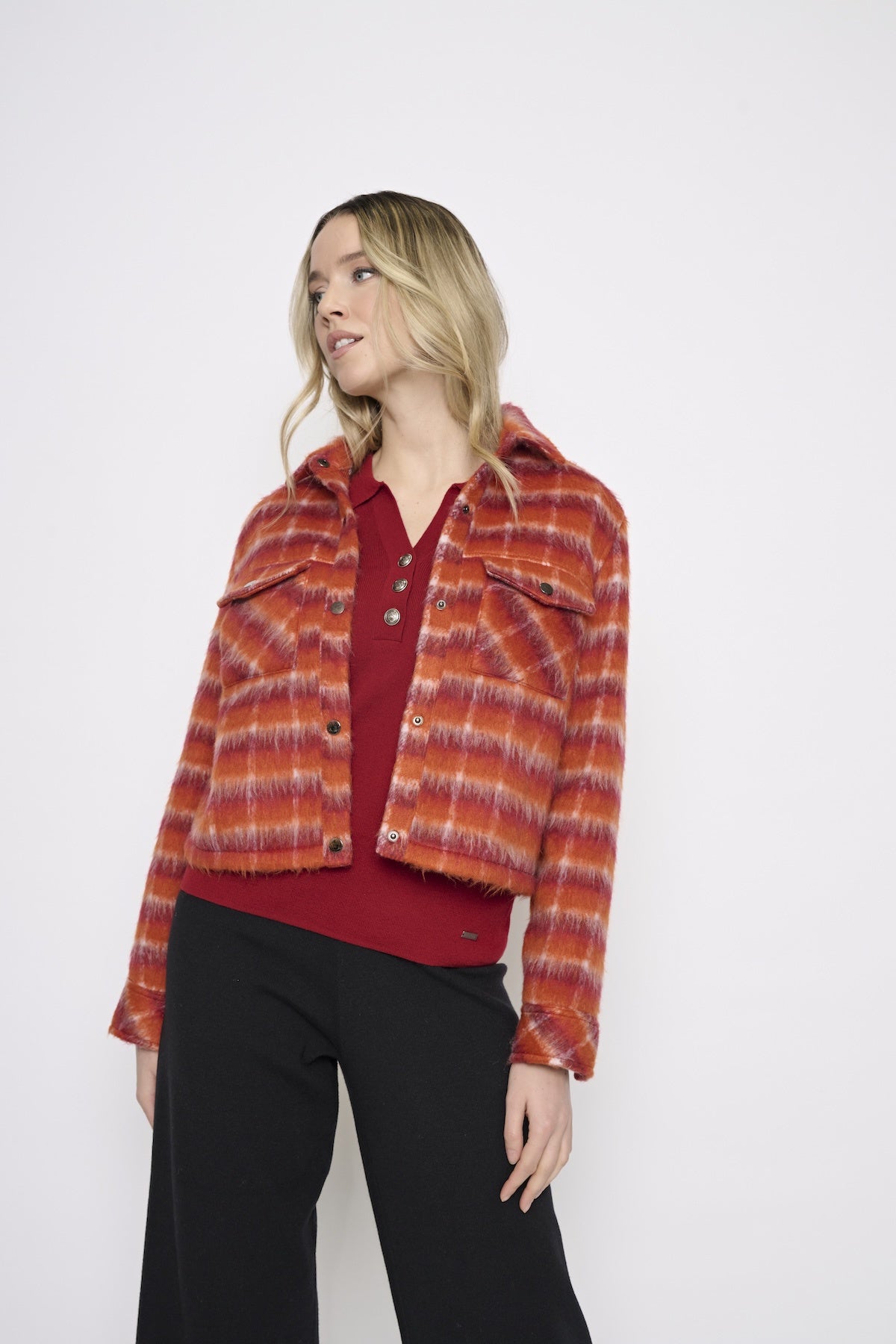 Button-Front Short Jacket YM405NF