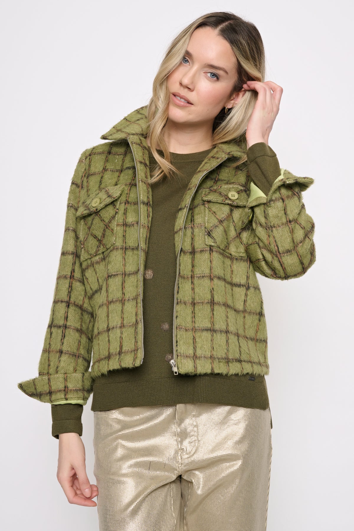 Zip-Front Short Jacket YM491WK