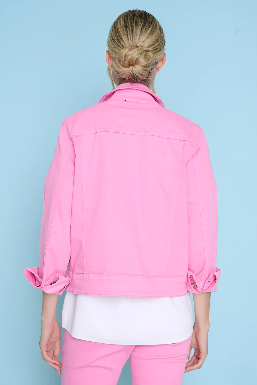 Flower Button Denim Jacket Z6421