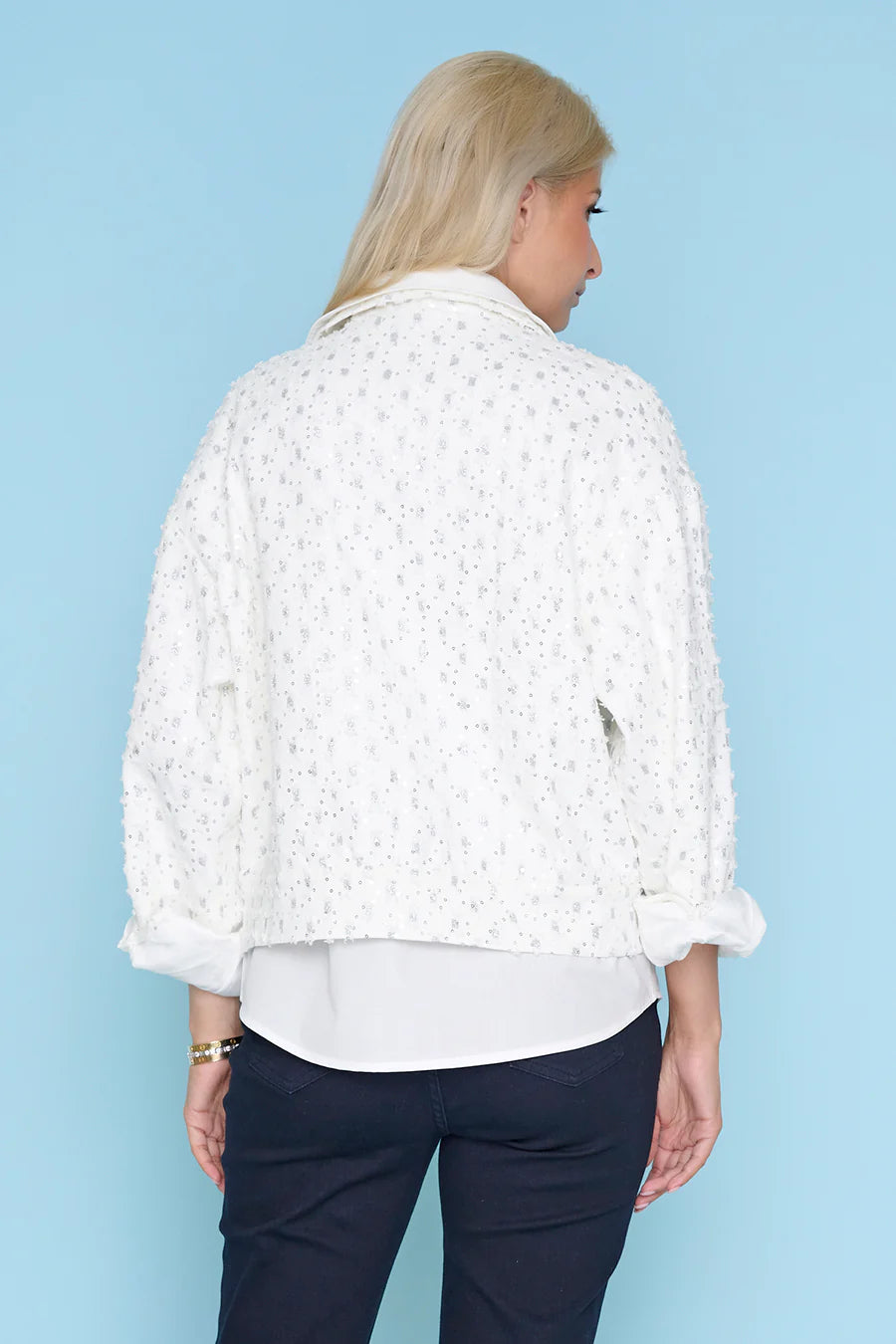 Sequin Emb. Denim Jacket Z6434