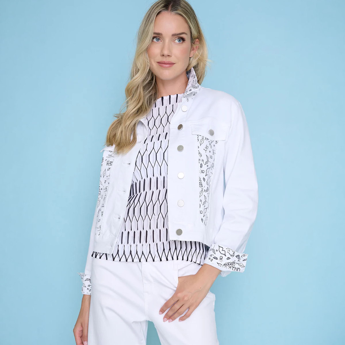 Contrast Trim Detail Jacket Z6438HN