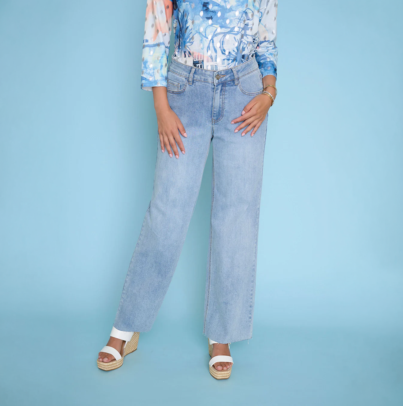 Glitter Wide Leg Reg. Length Jeans