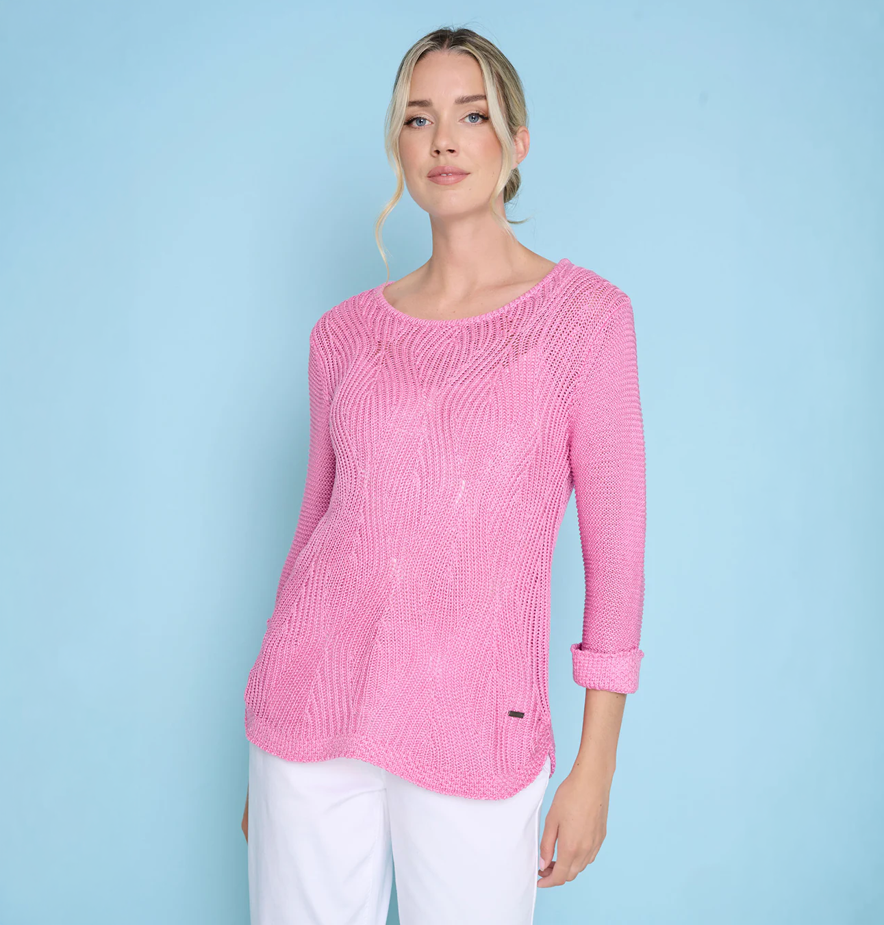 Curved Hem Knit Top ZE117