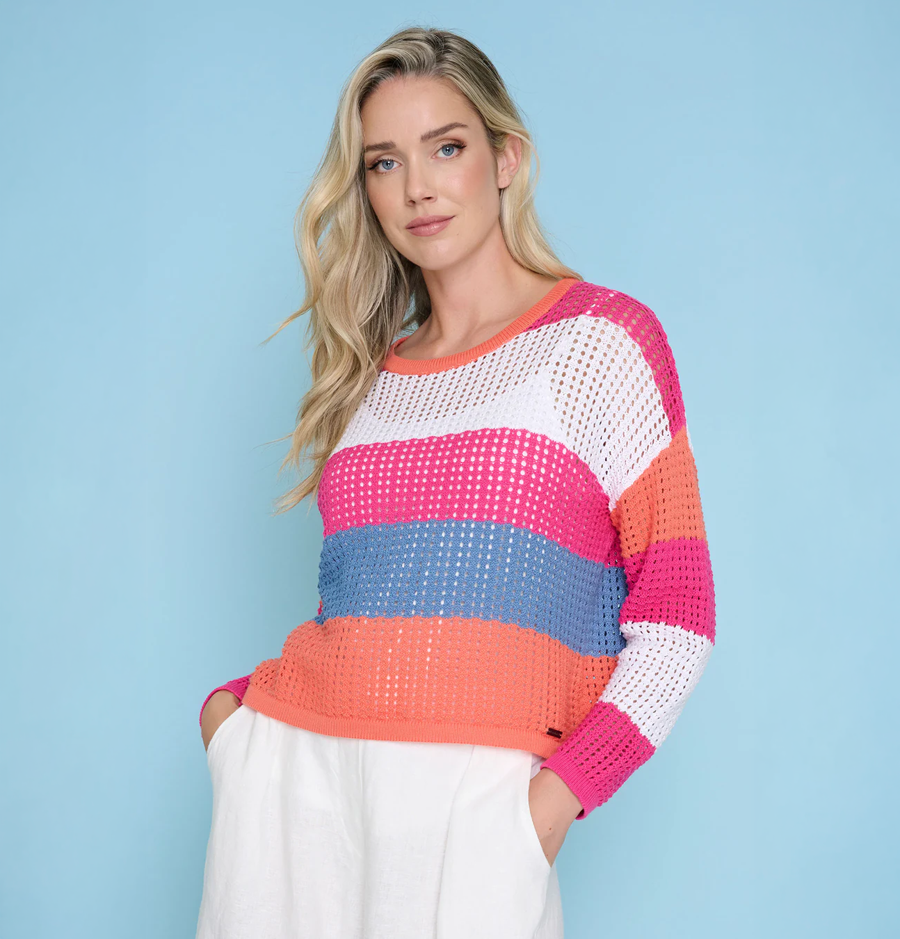 Multi Color Stripe Top ZE161EM