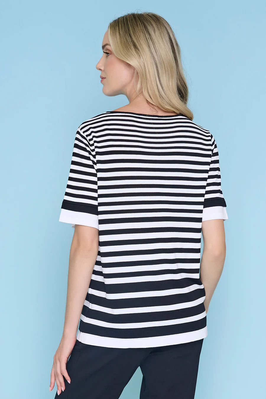 V-Neck Stripe Top ZE168DI