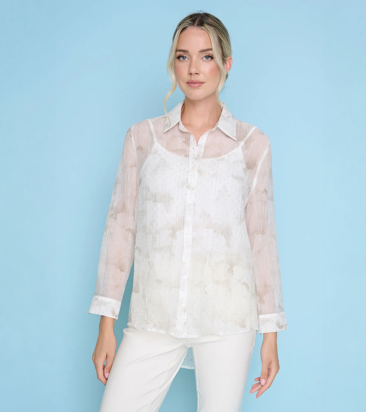 Rhinestud Printed Shirt ZM225FF