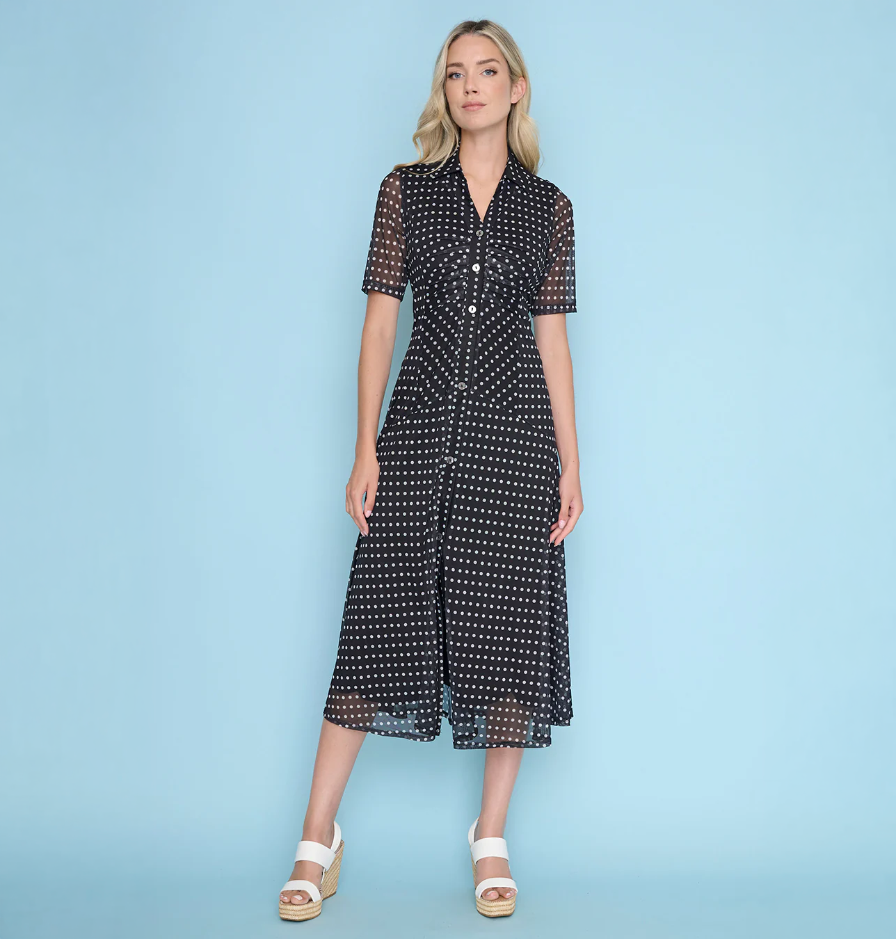 S/S Button-Down Long Dress ZN627FH