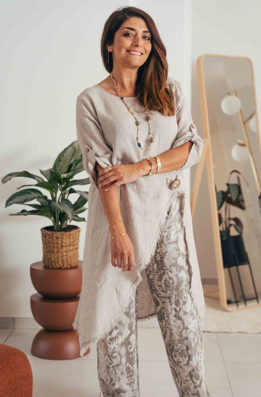 Detailed Top Linen 1271