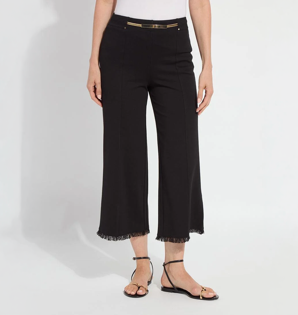ari wide leg crop fringe belted pant 3864